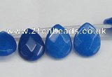 CCN3939 Top-drilled 12*15mm briolette candy jade beads wholesale