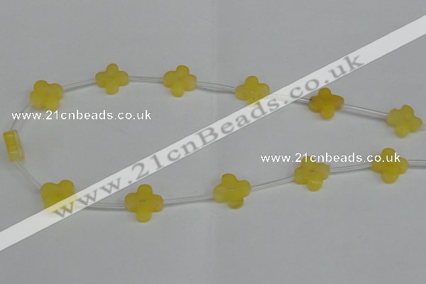 CCN3946 15.5 inches 15mm carved flower candy jade beads wholesale