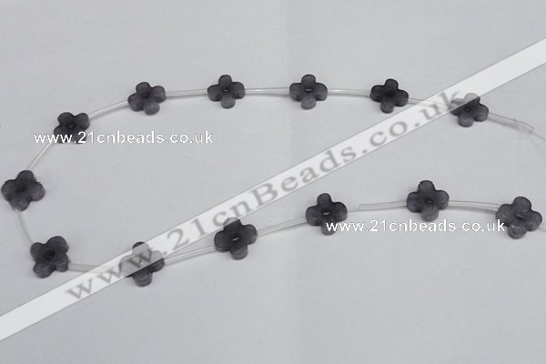 CCN3947 15.5 inches 15mm carved flower candy jade beads wholesale