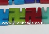 CCN3966 15.5 inches 20*20mm svastika candy jade beads wholesale