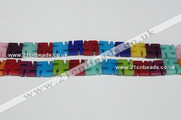 CCN3966 15.5 inches 20*20mm svastika candy jade beads wholesale