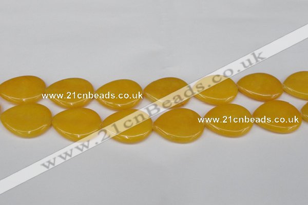 CCN3970 15.5 inches 30*40mm flat teardrop candy jade beads