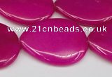 CCN3973 15.5 inches 30*40mm flat teardrop candy jade beads