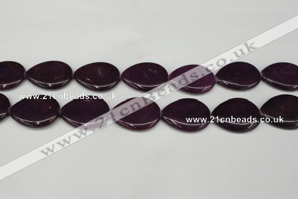 CCN3976 15.5 inches 30*40mm flat teardrop candy jade beads