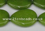 CCN3979 15.5 inches 30*40mm flat teardrop candy jade beads