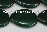 CCN3980 15.5 inches 30*40mm flat teardrop candy jade beads