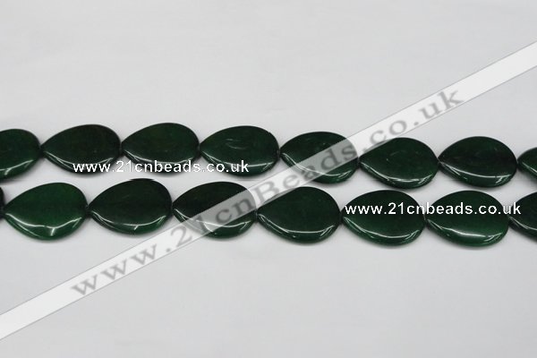 CCN3980 15.5 inches 30*40mm flat teardrop candy jade beads