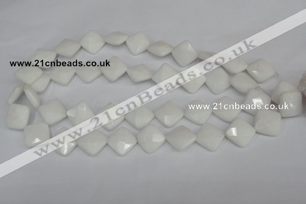 CCN400 15.5 inches 15*15mm faceted diamond candy jade beads