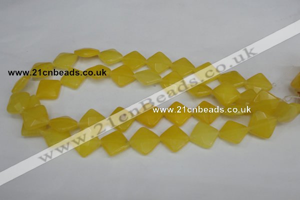 CCN401 15.5 inches 15*15mm faceted diamond candy jade beads