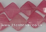 CCN402 15.5 inches 15*15mm faceted diamond candy jade beads