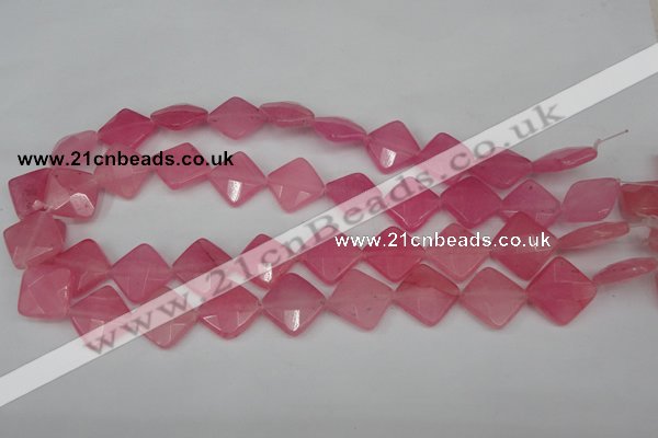 CCN402 15.5 inches 15*15mm faceted diamond candy jade beads