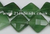 CCN404 15.5 inches 15*15mm faceted diamond candy jade beads