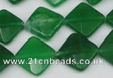 CCN405 15.5 inches 15*15mm faceted diamond candy jade beads