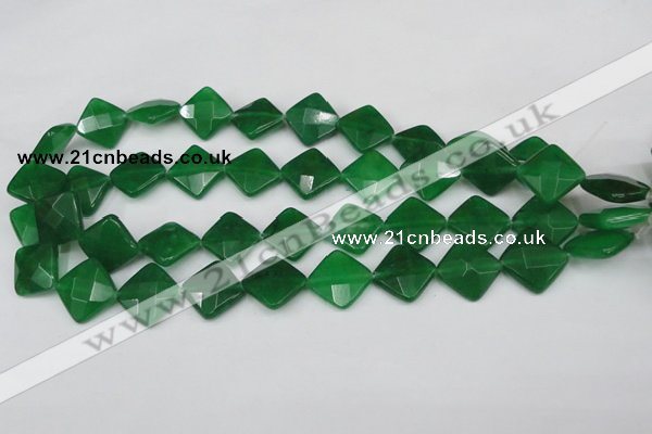 CCN405 15.5 inches 15*15mm faceted diamond candy jade beads