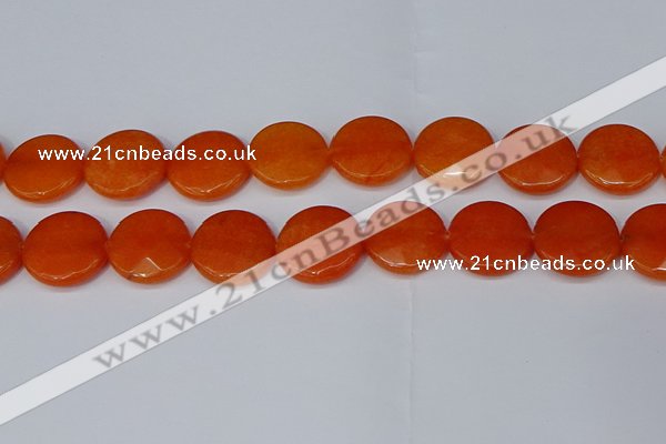 CCN4182 15.5 inches 20mm faceted coin candy jade beads wholesale