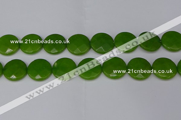 CCN4191 15.5 inches 20mm faceted coin candy jade beads wholesale