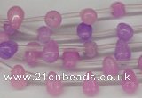 CCN430 15.5 inches Top-drilled 6*9mm teardrop candy jade beads