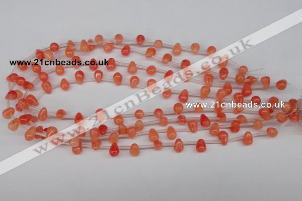 CCN433 15.5 inches Top-drilled 6*9mm teardrop candy jade beads