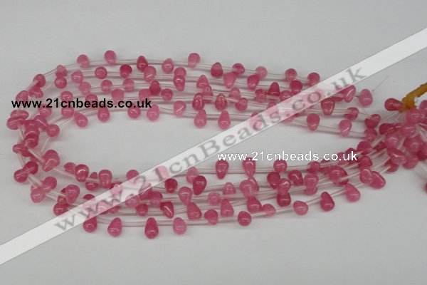 CCN434 15.5 inches Top-drilled 6*9mm teardrop candy jade beads