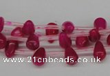 CCN435 15.5 inches Top-drilled 6*9mm teardrop candy jade beads