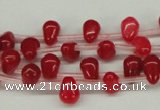 CCN437 15.5 inches Top-drilled 6*9mm teardrop candy jade beads