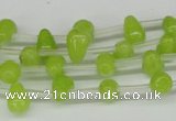 CCN438 15.5 inches Top-drilled 6*9mm teardrop candy jade beads