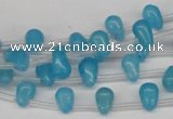 CCN440 15.5 inches Top-drilled 6*9mm teardrop candy jade beads