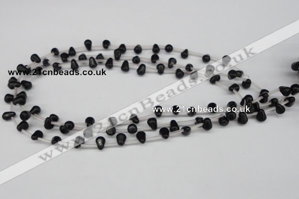 CCN442 15.5 inches Top-drilled 6*9mm teardrop candy jade beads