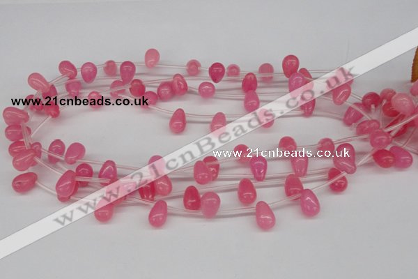 CCN450 15.5 inches Top-drilled 8*12mm teardrop candy jade beads