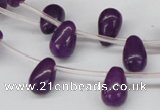 CCN454 15.5 inches Top-drilled 8*12mm teardrop candy jade beads