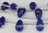 CCN455 15.5 inches Top-drilled 8*12mm teardrop candy jade beads