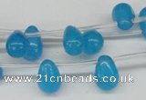 CCN457 15.5 inches Top-drilled 8*12mm teardrop candy jade beads