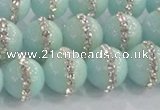 CCN4612 15.5 inches 10mm round candy jade with rhinestone beads