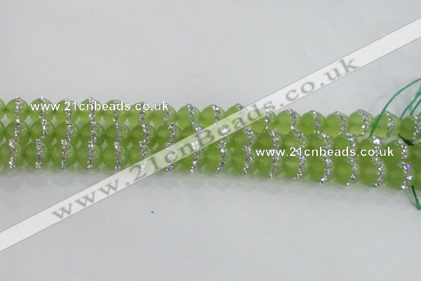 CCN4622 15.5 inches 10mm round candy jade with rhinestone beads