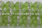 CCN4623 15.5 inches 12mm round candy jade with rhinestone beads