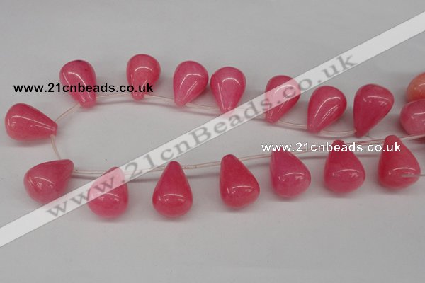 CCN465 15.5 inches Top-drilled 18*25mm teardrop candy jade beads