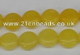 CCN475 15.5 inches 12mm flat round candy jade beads wholesale