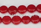 CCN476 15.5 inches 12mm flat round candy jade beads wholesale
