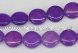 CCN478 15.5 inches 12mm flat round candy jade beads wholesale