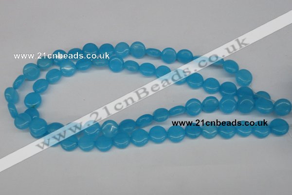 CCN480 15.5 inches 12mm flat round candy jade beads wholesale
