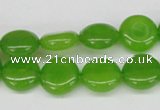 CCN481 15.5 inches 12mm flat round candy jade beads wholesale
