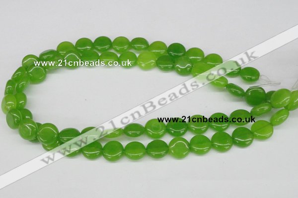 CCN481 15.5 inches 12mm flat round candy jade beads wholesale