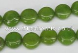 CCN482 15.5 inches 12mm flat round candy jade beads wholesale