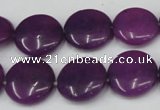 CCN491 15.5 inches 16mm flat round candy jade beads wholesale