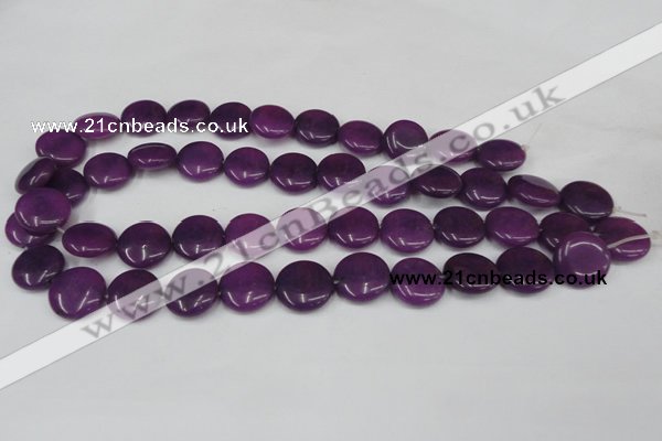 CCN491 15.5 inches 16mm flat round candy jade beads wholesale