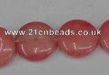 CCN495 15.5 inches 20mm flat round candy jade beads wholesale