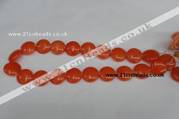 CCN496 15.5 inches 20mm flat round candy jade beads wholesale