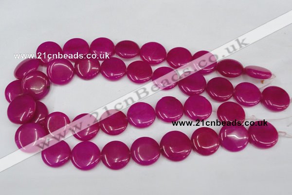 CCN499 15.5 inches 20mm flat round candy jade beads wholesale