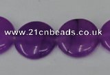 CCN501 15.5 inches 20mm flat round candy jade beads wholesale