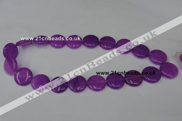 CCN501 15.5 inches 20mm flat round candy jade beads wholesale